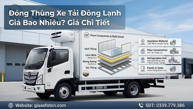 Đóng thùng xe tải đông lạnh giá bao nhiêu