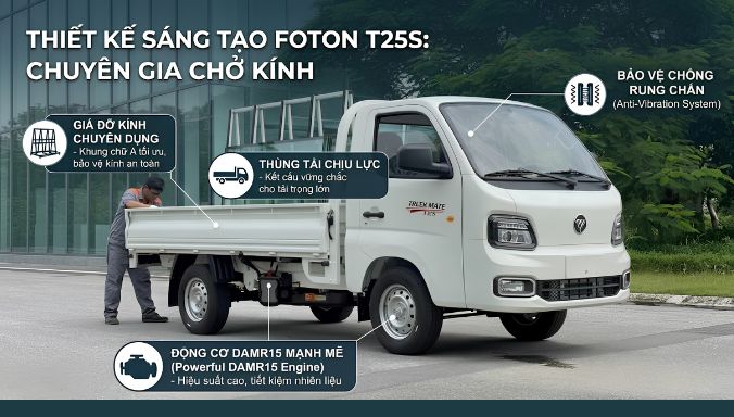 Xe tải chở kính foton t25s
