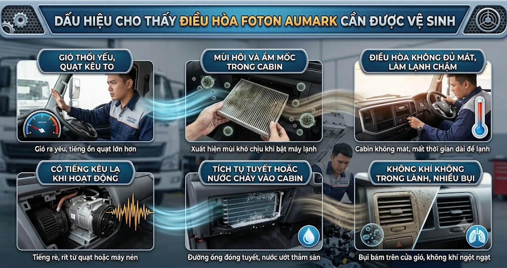 dấu hiệu cho thấy điều hòa foton aumark cần được vệ sinh